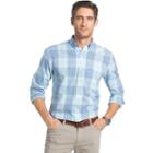Men's Izod Advantage Classic-fit Gingham-checked Stretch Button-down Shirt, Size: Xxl, Blue Other