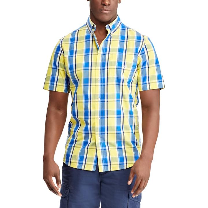 Men's Chaps Classic-fit Easy-care Woven Button-down Shirt, Size: Xxl, Yellow