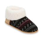 Women's Dearfoams Patterned Knit Slippers, Size: Small, Black
