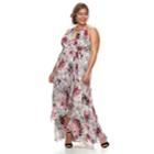 Plus Size Chaya Floral Ruffle Maxi Dress, Women's, Size: 18 W, Light Grey