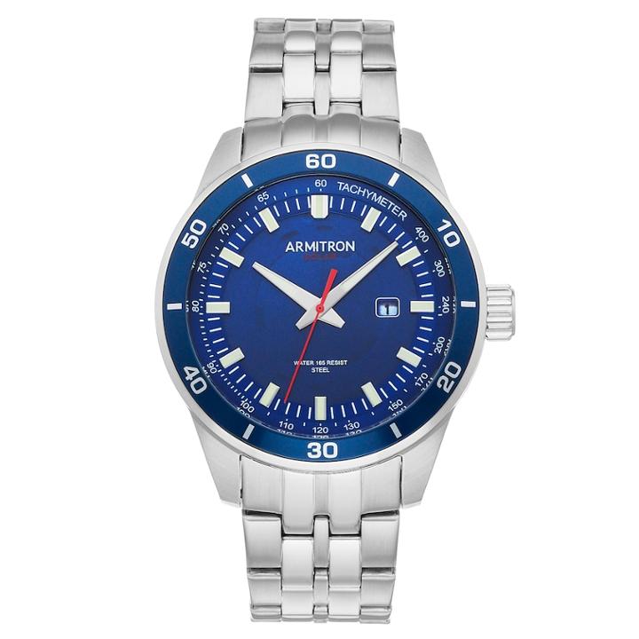 Armitron Men's Stainless Steel Solar Watch - 20/5289nvsv, Size: Large, Grey