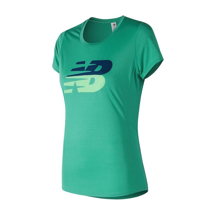 Women's New Balance Accelerate Printed Short Sleeve Tee, Size: Small, Orange