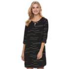 Women's Apt. 9&reg; Grommet Keyhole Shift Dress, Size: Large, Black