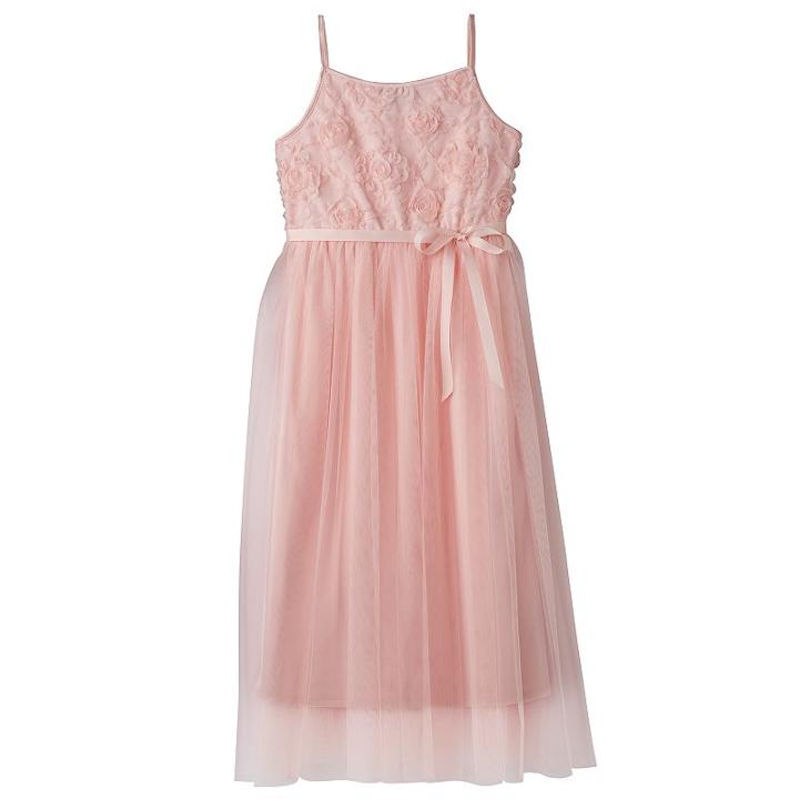 Girls 7-16 & Plus Size Lilt Soutache Flower Bodice Ballet Maxi Dress, Girl's, Size: 16, Light Pink