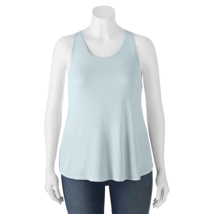 Juniors' Plus Size Mudd&reg; Racerback Tank, Teens, Size: 3xl, Med Blue