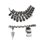 Mudd® Antiqued Leaf Climber Earrings, Women's, Silver