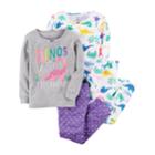 Girls 4-12 Carter's Dinos Are A Girls Best Friend Tops & Bottoms Pajama Set, Size: 6, Grey