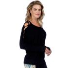 Women's Pl Movement By Pink Lotus Fighter Lattice Sleeve Yoga Top, Size: Medium, Black