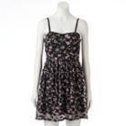 Juniors' Lily Rose Floral Lace Sweetheart Dress, Girl's, Size: Small, Dark Grey