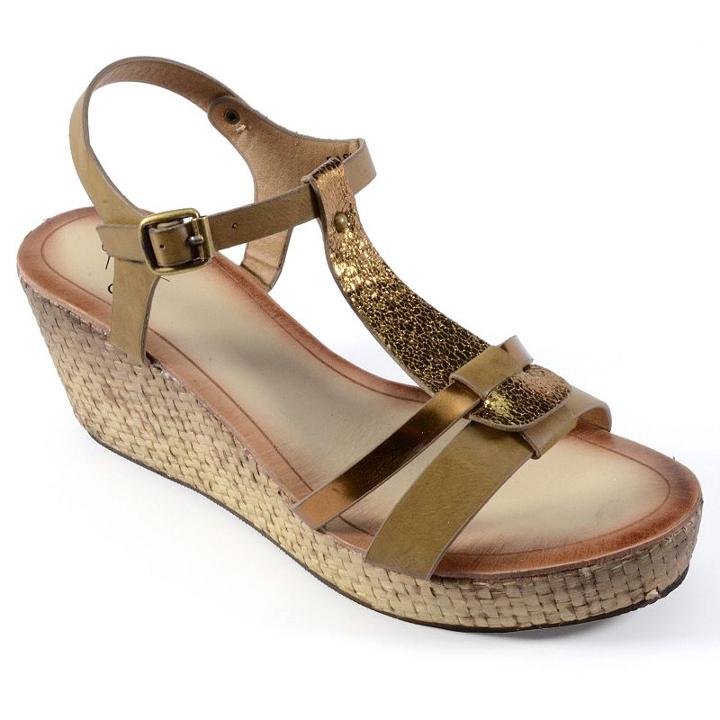 Corkys Basketweave Women's Wedge Sandals, Size: 6, Brown