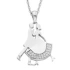Charming Moments Sterling Silver 1/10 Carat T.w. Diamond Dancing Couple Pendant Necklace, Women's, Size: 18, White