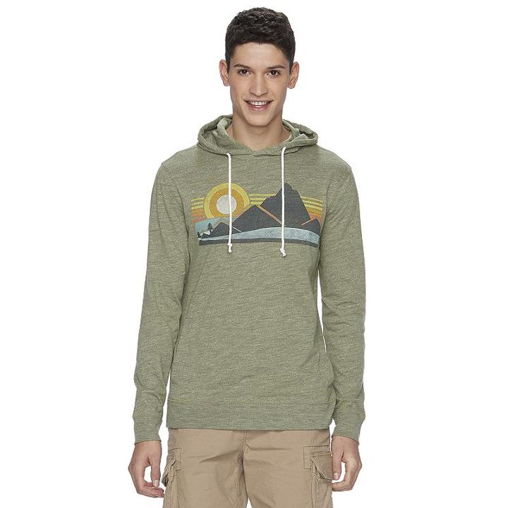 Urban Pipeline, Big & Tall &reg; Lightweight Hoodie Tee, Men's, Size: L Tall, Med Green