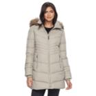 Women's Apt. 9&reg; Hooded Faux-fur Trim Jacket, Size: Large, Light Grey