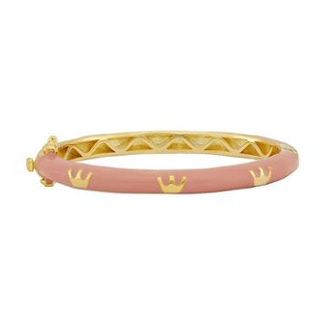 Junior Jewels Kids' Brass Crown Bangle Bracelet, Girl's, Pink