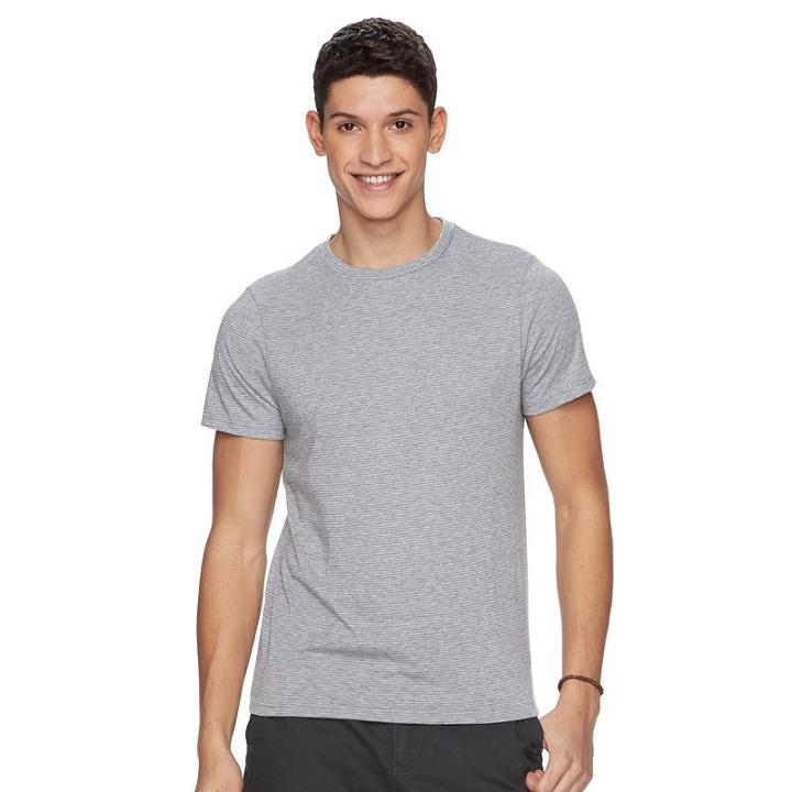 Men's Urban Pipeline&reg; Ultimate Striped Crewneck Tee, Size: Large, Med Grey