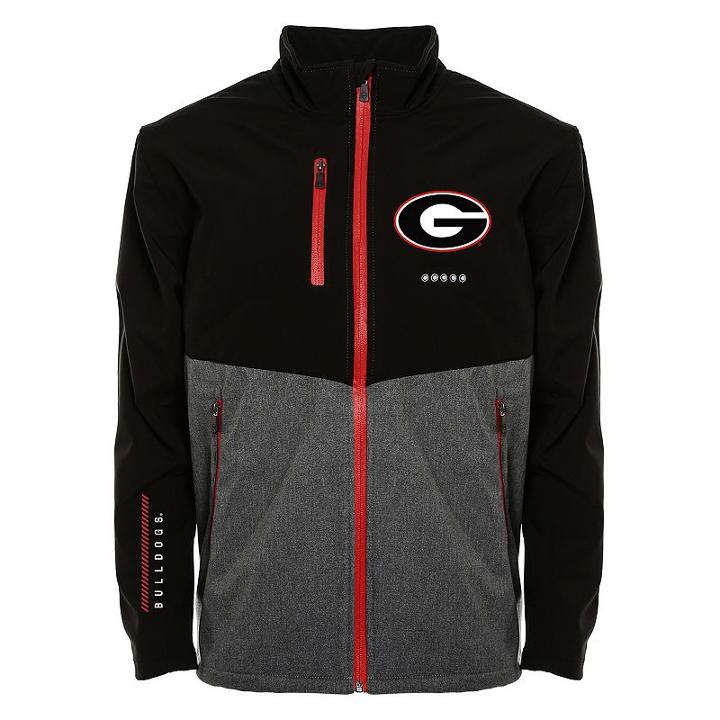 Men's Franchise Club Georgia Bulldogs Fusion Softshell Jacket, Size: Xxl, Black