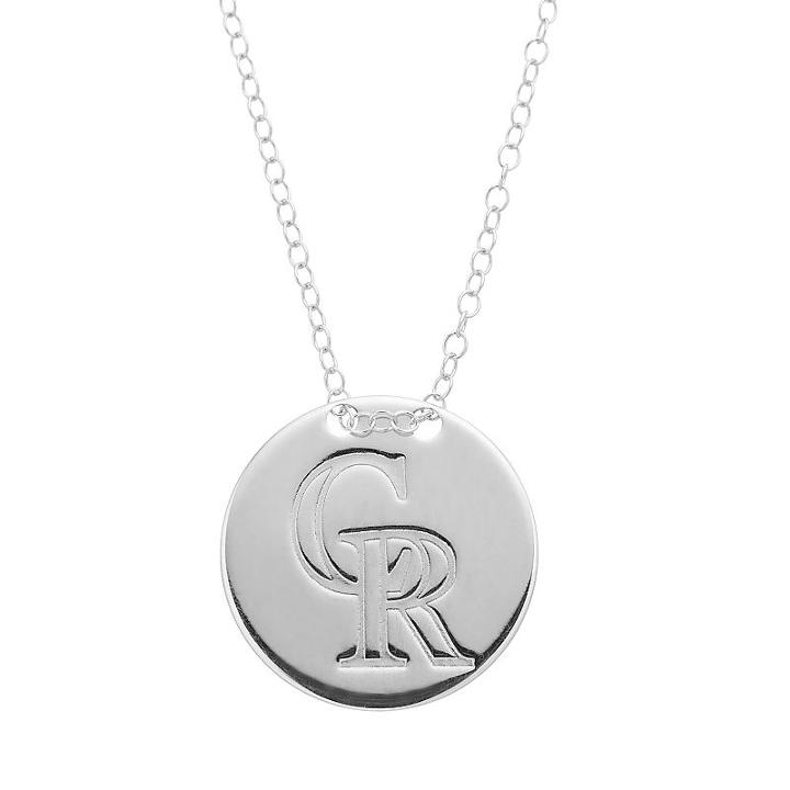 Colorado Rockies Sterling Silver Disc Pendant Necklace, Women's, Size: 16