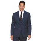 Big & Tall Van Heusen Flex Slim-fit Plaid Stretch Suit Jacket, Men's, Size: 50 Long, Blue (navy)