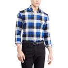 Men's Chaps Slim-fit Plaid Flannel Button-down Shirt, Size: Xxl, Blue