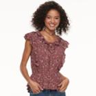 Juniors' American Rag Ruffled Peplum Top, Size: Xs, Drk Purple