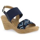 Tuscany By Easy Street San Remo Women's Wedge Sandals, Size: Medium (6.5), Blue Other