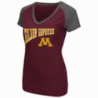 Women's Campus Heritage Minnesota Golden Gophers First Base V-neck Tee, Size: Medium, Dark Red