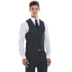 Men's Savile Row Modern-fit Navy Suit Vest, Size: Small, Dark Blue