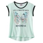 Girls 7-16 Pop Up X Kind Campaign Life Is Sweeter With Kindness Butterfly High-low Ringer Tee, Girl's, Size: Medium, Lt Green