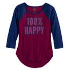 Girls 7-16 & Plus Size So&reg; High-low Shine Baseball Tee, Size: 20 1/2, Med Purple