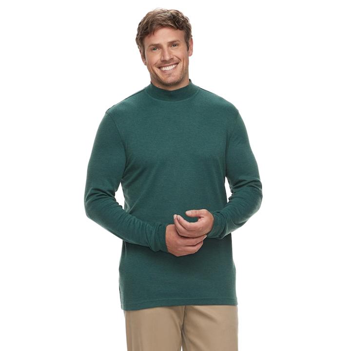 Big & Tall Croft & Barrow&reg; Classic-fit Easy-care Mockneck Pullover, Men's, Size: 3xb, Dark Green