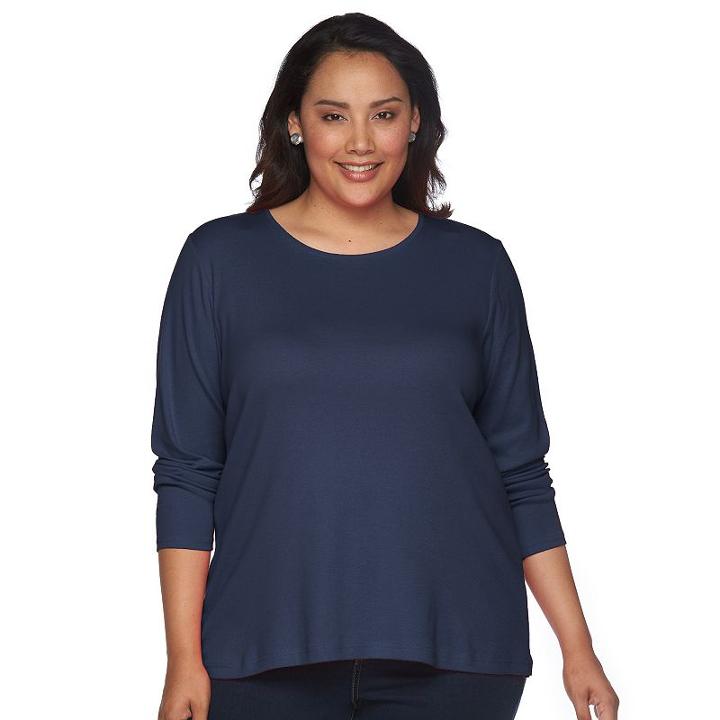 Plus Size Croft & Barrow&reg; Crew Tee, Women's, Size: 2xl, Blue