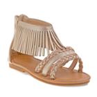 Laura Ashley Toddler Girls' Fringe Ankle Cuff Sandals, Girl's, Size: 9 T, Gold