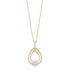 14k Gold Over Silver 1/5 Carat T.w. Diamond Star Teardrop Pendant, Women's, Size: 18, White