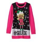 Girls 7-16 & Plus Size It's Our Time #selfie Elf Sweater Tunic, Girl's, Size: L Plus, Ovrfl Oth