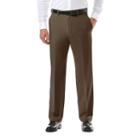 Men's Haggar&reg; Cool 18&reg; Pro Classic-fit Wrinkle-free Flat-front Expandable Waist Pants, Size: 34x30, Med Brown