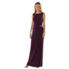 Women's Chaps Sleeveless Embellished Faux-wrap Evening Gown, Size: 2, Purple