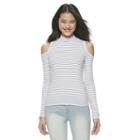 Juniors' So&reg; Mockneck Cold-shoulder Top, Girl's, Size: Xl, White