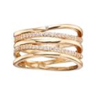 Lc Lauren Conrad Cubic Zirconia Wavy Multi Row Ring, Women's, Size: 7, Gold