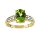 14k Gold Peridot & 1/10 Carat T.w. Diamond Ring, Women's, Size: 8, Green