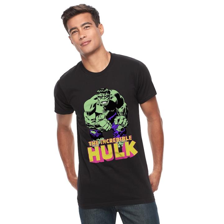 Men's Marvel Comics Incredible Hulk Tee, Size: Medium, Black