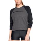 Women's Under Armour Rival Fleece Raglan Sweatshirt, Size: Large, Grey (charcoal)