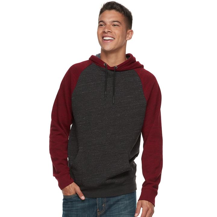 Men's Urban Pipeline&reg; Colorblock Pull-over Hoodie, Size: Medium, Med Red