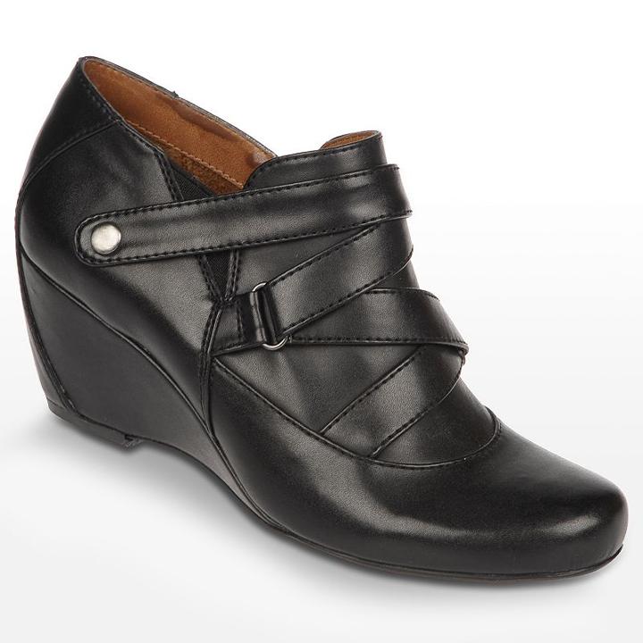 Naturalsoul By Naturalizer Elle Wedge Booties - Women, Size: 11 Wide, Black