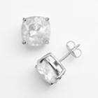 Illuminaire Silver-plated Crystal Stud Earrings - Made With Swarovski Crystals, Women's, White