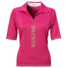 Women's Nancy Lopez Attract Embellished Golf Polo, Size: Small, Pink