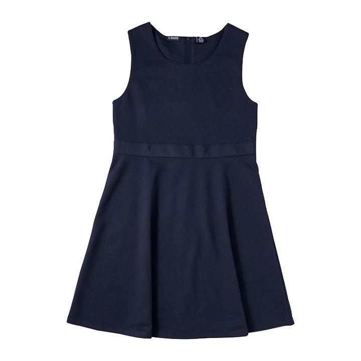 Girls 7-14 Chaps School Uniform Skater Jumper, Girl's, Size: 8-10, Blue (navy)