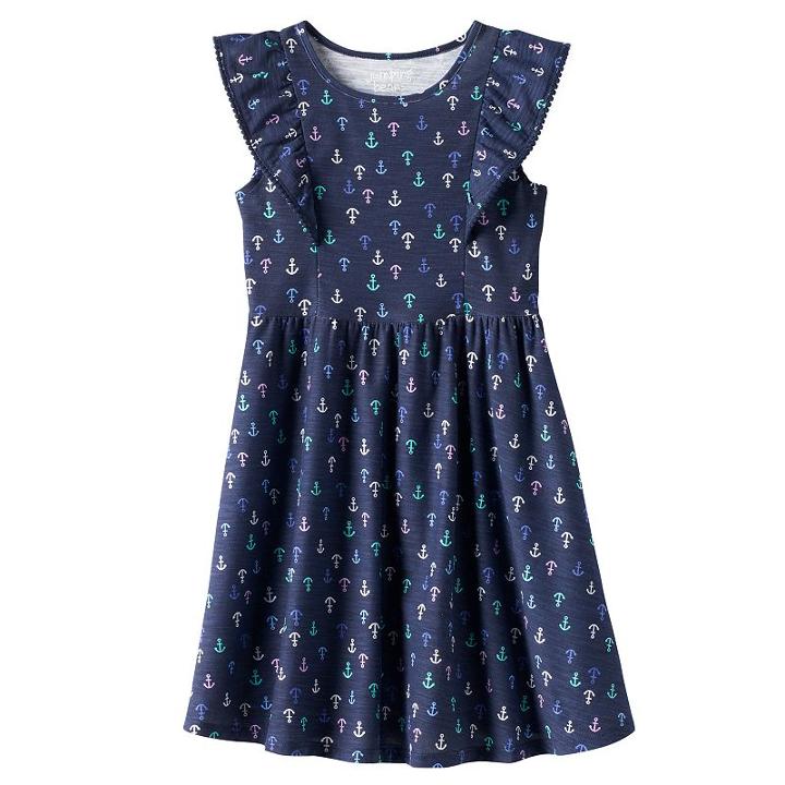 Girls 4-10 Jumping Beans&reg; Flutter Sleeve Dress, Girl's, Size: 7, Blue
