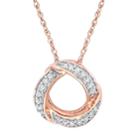Stella Grace 10k Rose Gold 1/10 Carat T.w. Diamond Circle Pendant Necklace, Women's, Size: 17, White
