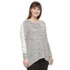 Plus Size World Unity Handkerchief Scoopneck Sweater, Women's, Size: 2xl, Silver