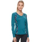 Women's Fila Sport&reg; Basic V-neck Long Sleeve Tee, Size: Small, Dark Blue